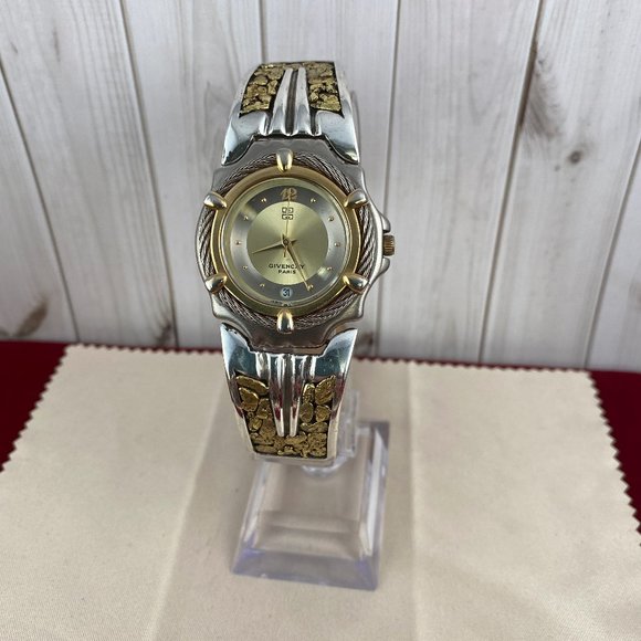 Vintage Givenchy Paris Watch with 23 Karat plus Gold Nugget Bracelet - Picture 7 of 17
